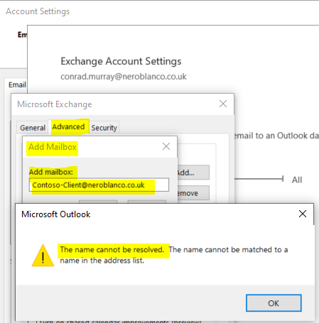 change default outlook email sent from account