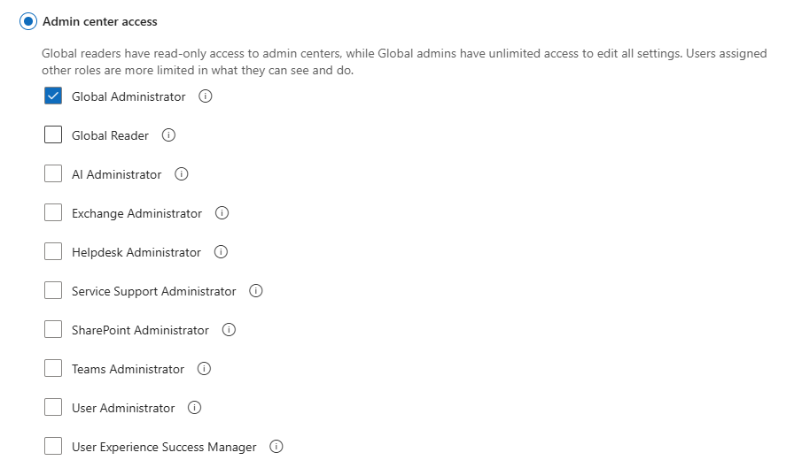 M365 Admin Roles