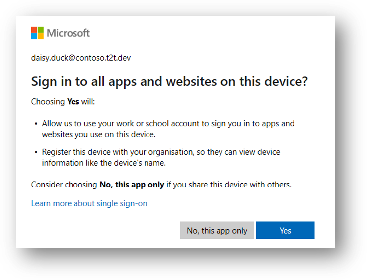 Sign in to all apps and websites on this device